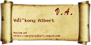 Vékony Albert névjegykártya