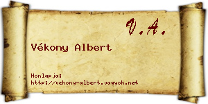Vékony Albert névjegykártya