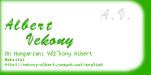 albert vekony business card